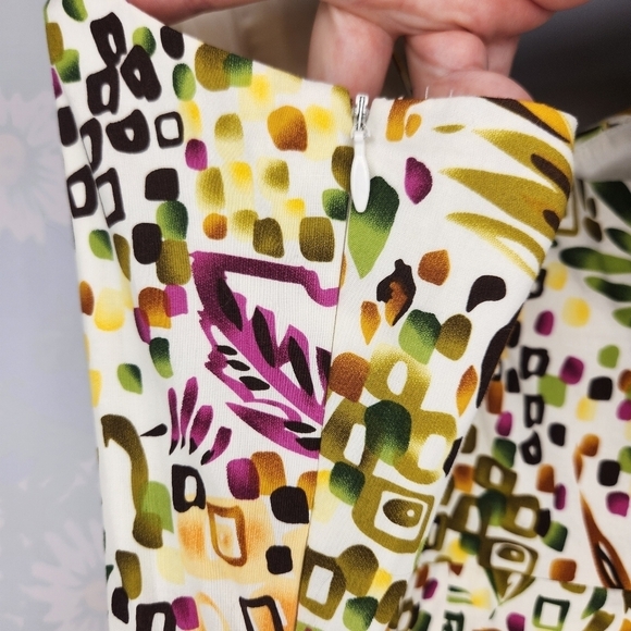 Vintage 90s Talbots Hawaiian Leaf Print Cotton Sundress Size 12 - Picture 7 of 12